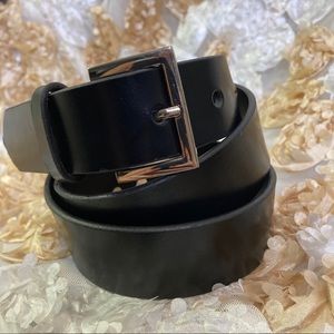 Gap Bonded Leather Black Belt w/Silver Buckle